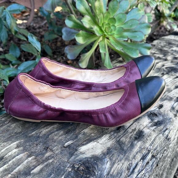 Loeffler Randall Ballet Flats Wine Black Tip Brazil Women's Size 6 B - Picture 1 of 8
